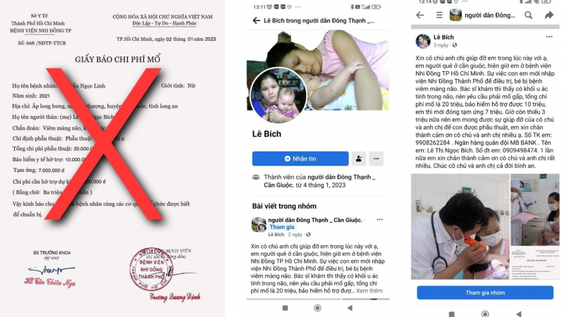 Cảnh báo giả mạo giấy tờ bệnh viện để kêu gọi giúp đỡ trên mạng xã hội